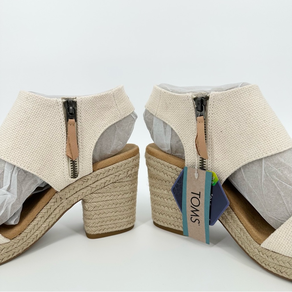 Tom’s Majorca Rope Platform Sandal Natural Basket Weave - Picture 6 of 13